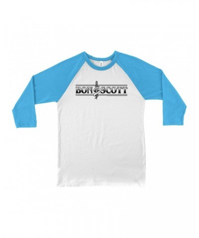 Bon Scott 3/4 Sleeve Baseball Tee | Bon Dagger And Snake Sailor Style Shirt $14.68 Shirts