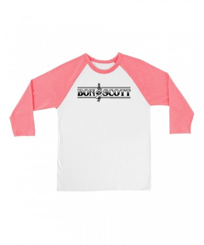 Bon Scott 3/4 Sleeve Baseball Tee | Bon Dagger And Snake Sailor Style Shirt $14.68 Shirts