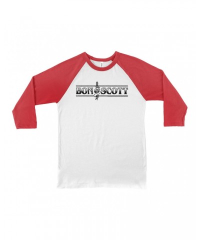 Bon Scott 3/4 Sleeve Baseball Tee | Bon Dagger And Snake Sailor Style Shirt $14.68 Shirts