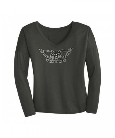 Aerosmith Drapey Bling Long Sleeve V $20.23 Shirts